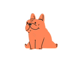 Ilustración de un perro naranja
